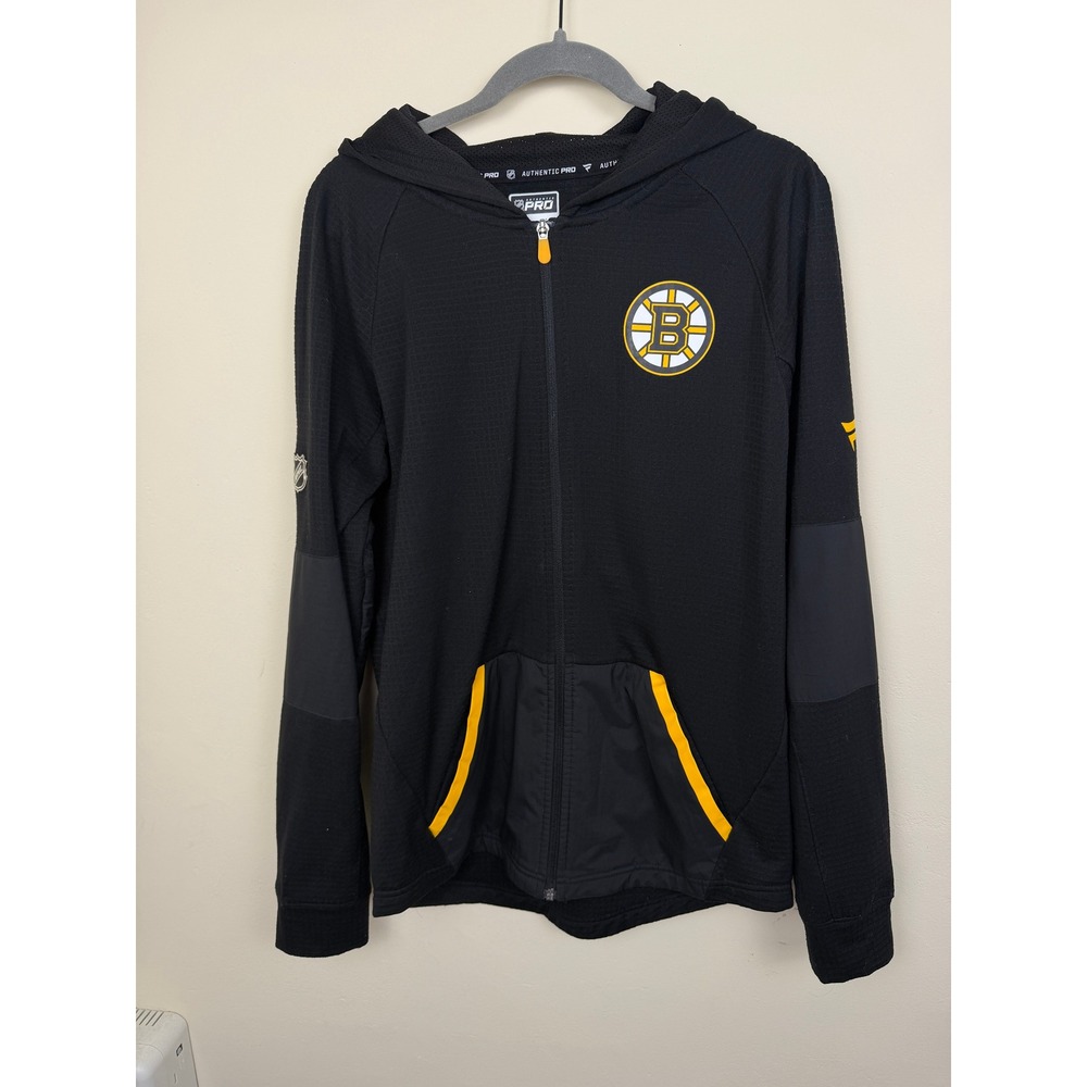 Boston Bruins Authentic Pro Fanatics Full Zip Hoodie Men's Medium Black NHL
